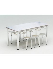 Bàn ăn có móc ghế inox